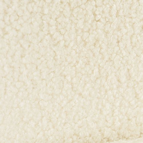 Lot De 4 Chaises De Salle à Manger Mada En Tissu Bouclette Blanc Avec Pieds Métal Noir