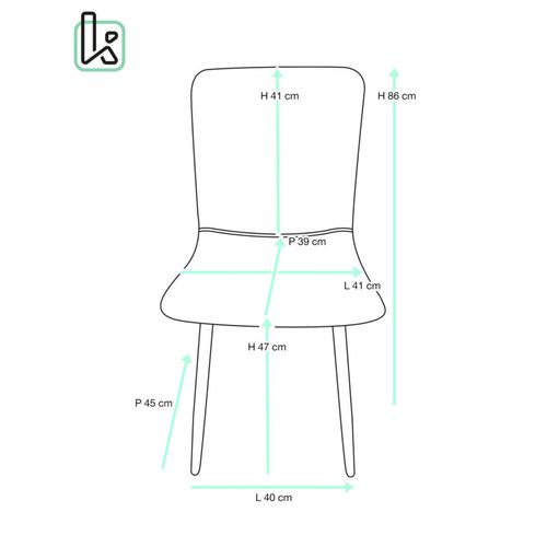 Lot 4 Chaises De Salle à Manger Siège Simili Noir Rembourré Pieds Métal Ton Bois Clair Poli (noir)