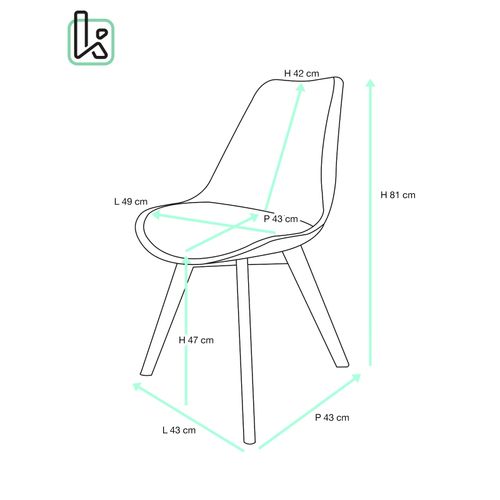 Lot 2 Chaises Scandinaves Coussin Tissu Patchwork Rembourré Pieds Bois Clair Lao (bleu)