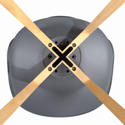 Lot 2 Chaises Scandinaves Coussin Simili Patchwork Rembourré Pieds Bois Clair Lao (gris Bleu)