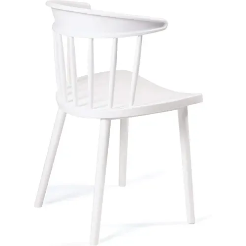 Lot 2 Chaises Cuisine à Barreaux Windsor Western, Plastique Souple Large Assise Dia (blanc)