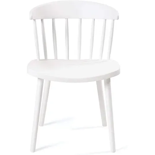 Lot 2 Chaises Cuisine à Barreaux Windsor Western, Plastique Souple Large Assise Dia (blanc)