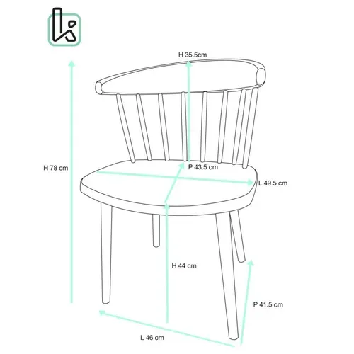 Lot 2 Chaises Cuisine à Barreaux Windsor Western, Plastique Souple Large Assise Dia (blanc)