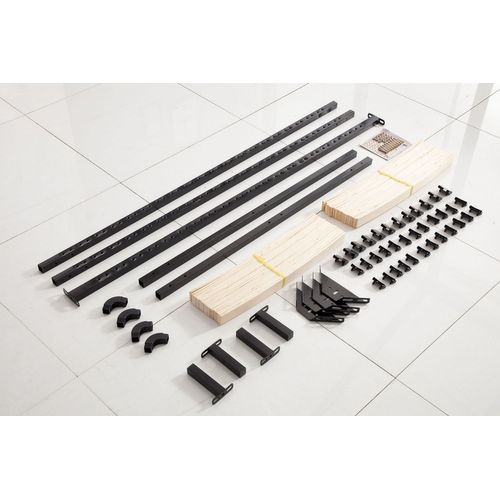 Sommier à Lattes 140x190 Cm Sur Pieds Pour Lit 2 Places