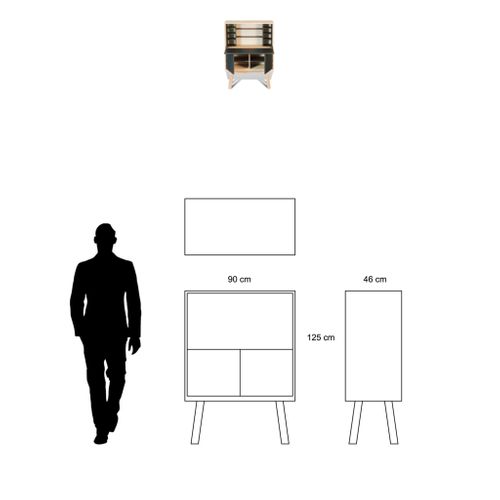 Bureau Secrétaire Avec Rangement De 90 Cm De Large, En Frêne