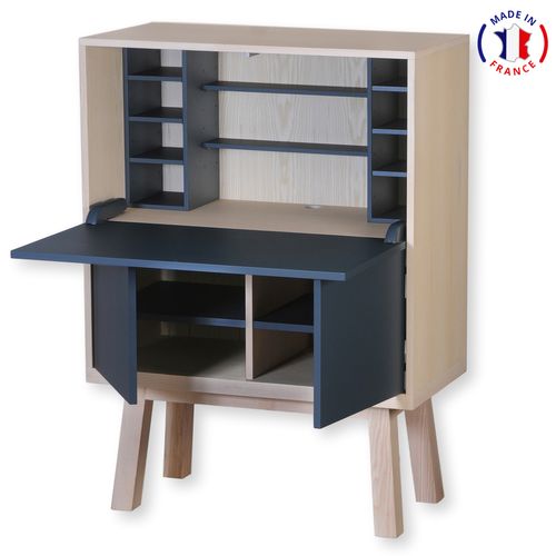 Bureau Secrétaire Avec Rangement De 90 Cm De Large, En Frêne