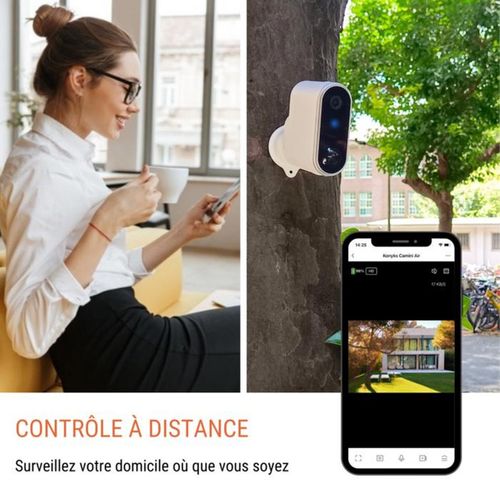 Caméra De Surveillance Extérieure Solaire Sans Fil 3mp, Vision Nocturne Couleur