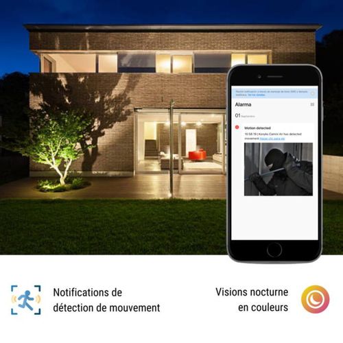 Caméra De Surveillance Extérieure Solaire Sans Fil 3mp, Vision Nocturne Couleur