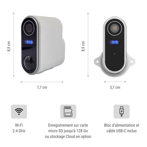 Caméra De Surveillance Extérieure Solaire Sans Fil 3mp, Vision Nocturne Couleur