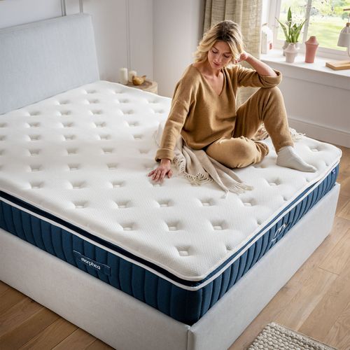 Pack Confort Luxe - Matelas Hybride 160x200cm Mémoire De Forme et Oreillers Fluffy 60x60cm