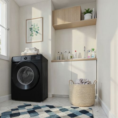 Lave-linge hublot HISENSE WF3V843BB3FR 8kg Noir vue d'ambiance 1