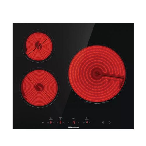 Table De Cuisson Vitrocéramique 60cm 3 Feux 5700w Noir E6332bsce