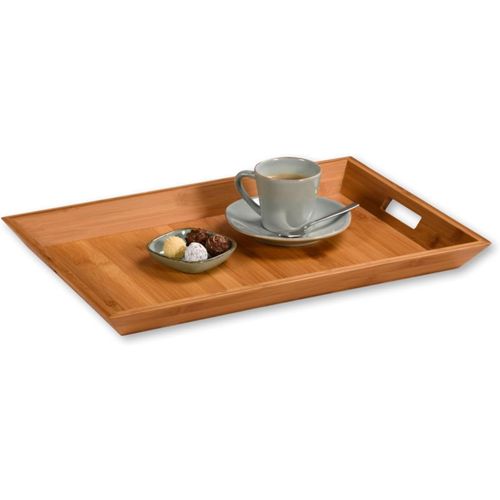 Plateau De Service En Bambou Fsc - Poignées Intégrées - 52 X 33 Cm