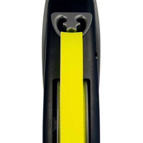 Laisse Sangle Trixie Flexi Giant - Taille M - 8m - Noir Et Jaune Fluo