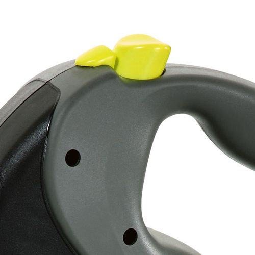 Laisse Sangle Trixie Flexi Giant - Taille M - 8m - Noir Et Jaune Fluo