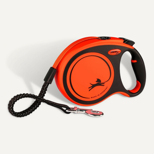 Laisse Sangle Trixie Flexi Xtreme - Taille L - 8m - Noir Et Orange