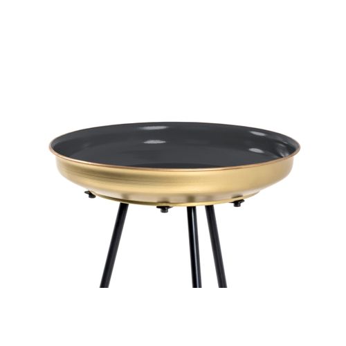 Tables D'appoint Sara En Métal Noir Et Doré Lot De 2