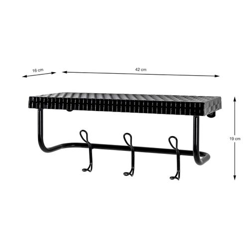 Patère Murale étagère "lilian" 42cm Noir