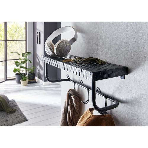 Patère Murale étagère "lilian" 42cm Noir