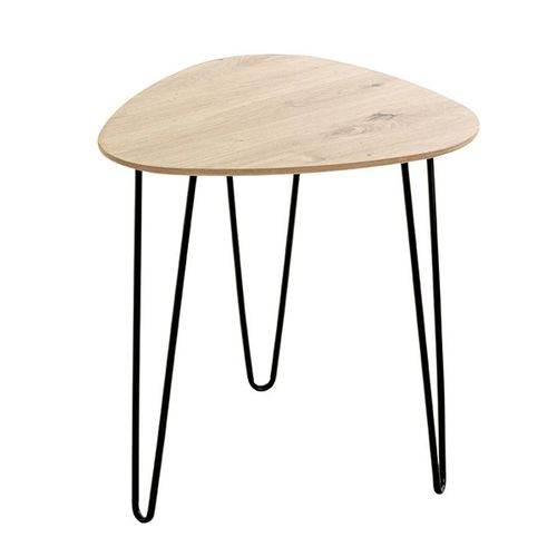 Table D'appoint Design "brady" 43cm Naturel et Noir