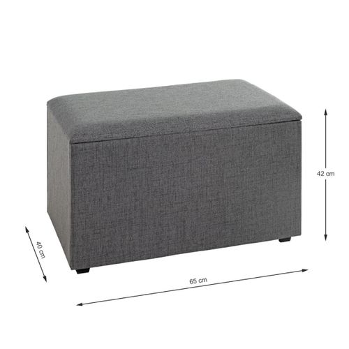Coffre De Rangement Design "lumyna" 65cm Gris