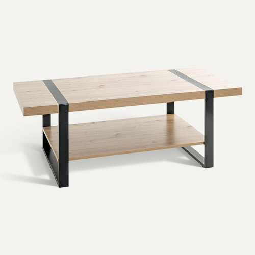 Table Basse "miranda" 120cm Chêne et Noir