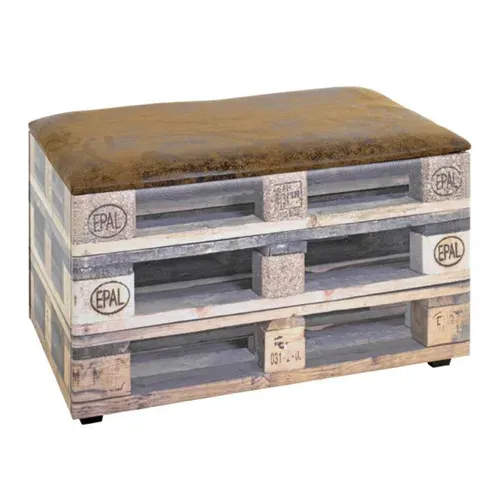 Coffre De Rangement Vintage "palette" 65cm Marron