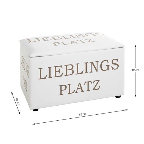 Coffre De Rangement "lieblings Platz" 65cm Blanc