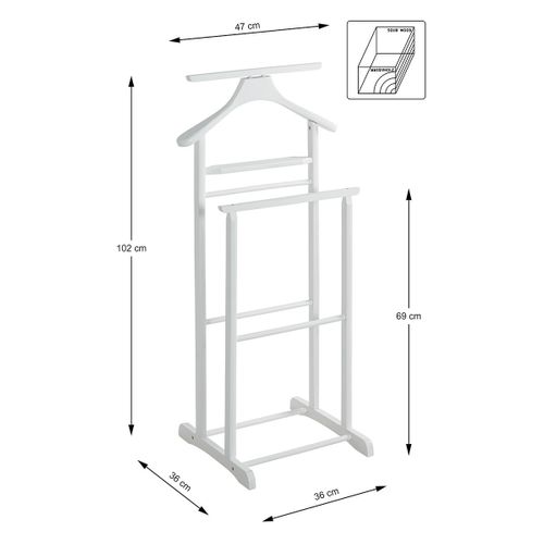 Valet De Chambre En Bois "veoh" 102cm Blanc