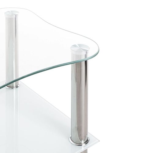 Table D'appoint En Verre "henia" 47cm Blanc