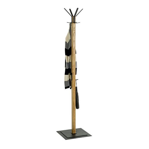 Porte-manteau En Bois "havelock" 180cm Chêne et Noir