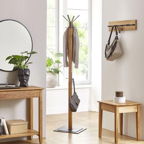 Porte-manteau En Bois "havelock" 180cm Chêne et Noir