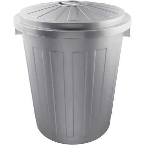 Acan Tradineur Poubelle avec poignées métalliques et couvercle, plastique résistant, poubelle de recyclage, industrielle, maison, fabriquée en Espagne