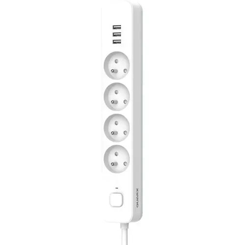 Multiprise - 4 Prises - Avec 3 Ports USB, Câble 1,5m