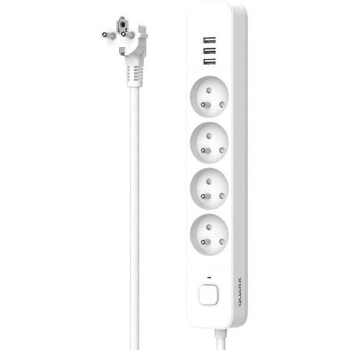 Multiprise - 4 Prises - Avec 3 Ports USB, Câble 1,5m