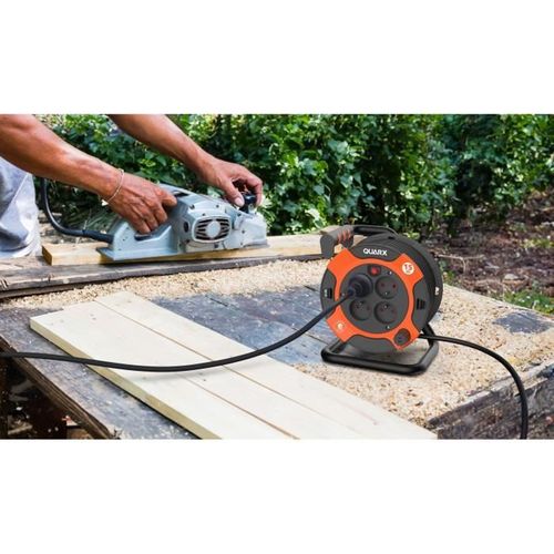 Enrouleur - Quarx - Bricolage - 15m, H05vv-f 3g1,5mm², Disjoncteur Thermique