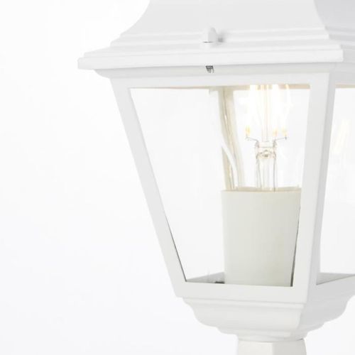 Borne Extérieure Blanche Métal/verre Ip44 E27 36 Cm