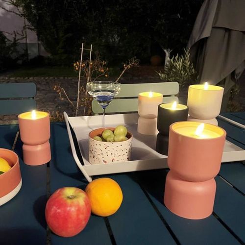 Lampe De Table Bougie Solaire LED 3w, Ip44, Beige/brun, Design Contemporain