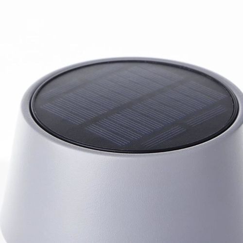 Lampe De Table Solaire LED D’extérieur Gris Dépoli 5 W, 300 Lm