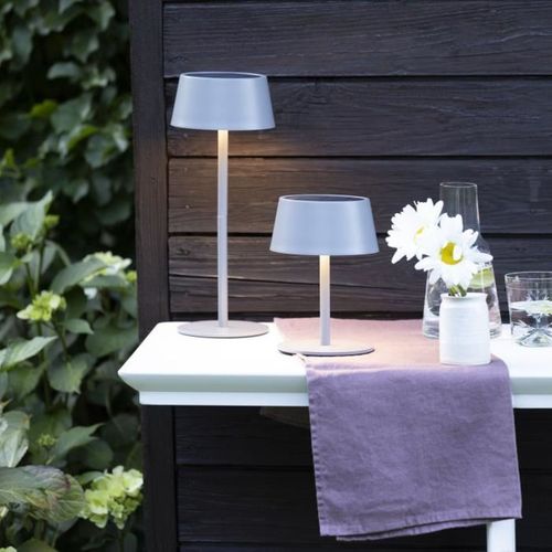 Lampe De Table Solaire LED D’extérieur Gris Dépoli 5 W, 300 Lm