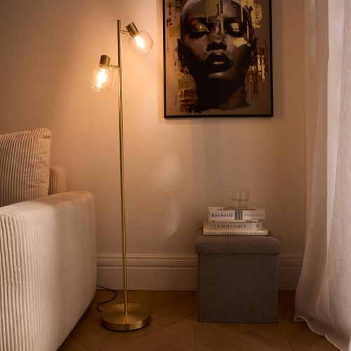 Lampadaire droit H. 140 cm LINDSET Doré