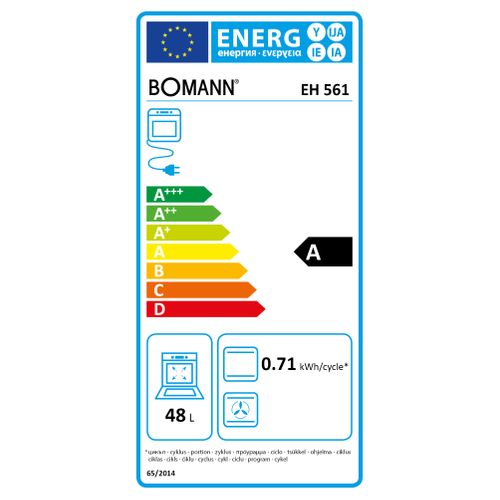 Cuisinière Électrique 4 Plaques + Four 48l - Eh 561 Blanc