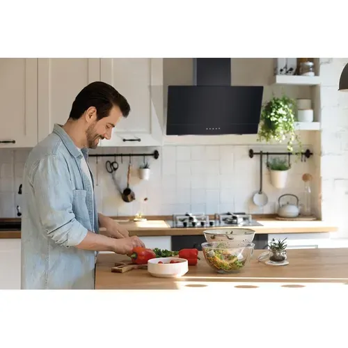 Hotte Inclinée 60 cm à LED Noir  Du7607-g-noir