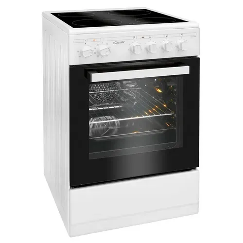 Cuisinière électrique 4 Plaques Vitrocéramiques Et Four 43l Blanc  Ehc7939-blanc