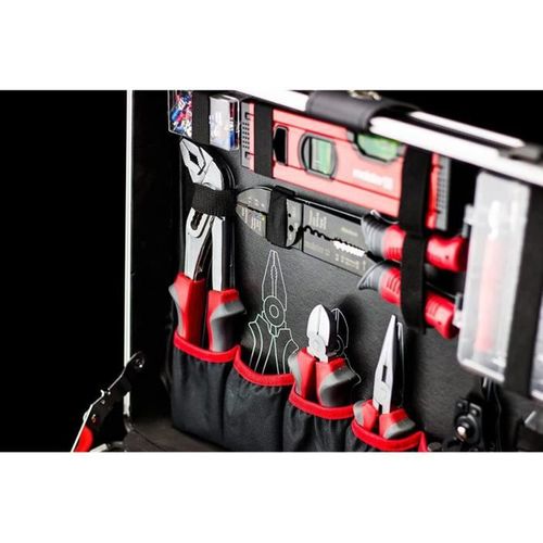 Trolley à Outils 156 Pièces Avec Poignée Télescopique Et Roues