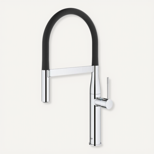 Mitigeur Évier Semi-professionnel Essence 30294000 - Bec Pivotant 360° - Limiteur De Température