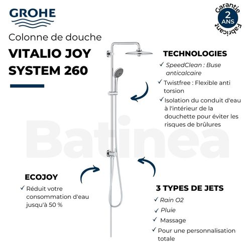 Grohe Colonne De Douche Avec Inverseur Vitalio Joy System 260
