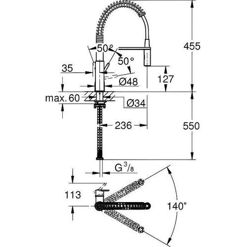 Robinet Douchette Grohe Get Chromé