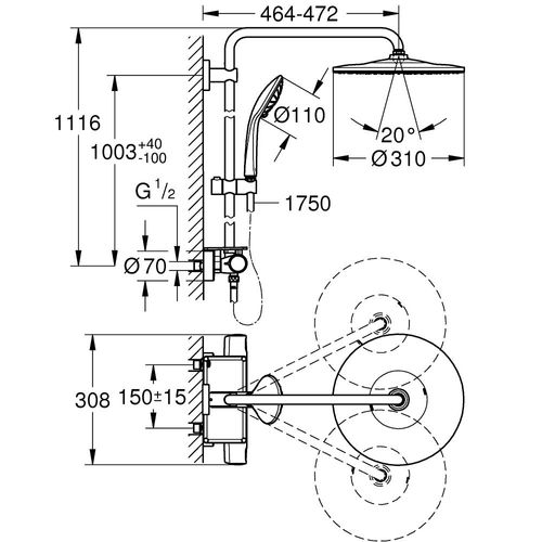 Grohe Colonne De Douche Vitalio Joy System 310 Quickfix