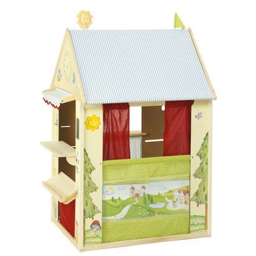 Maisonnette En Bois à 4 Faces - Théâtre De Guignol épicerie Poste Banque